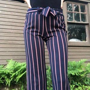 Blue striped flowy pants